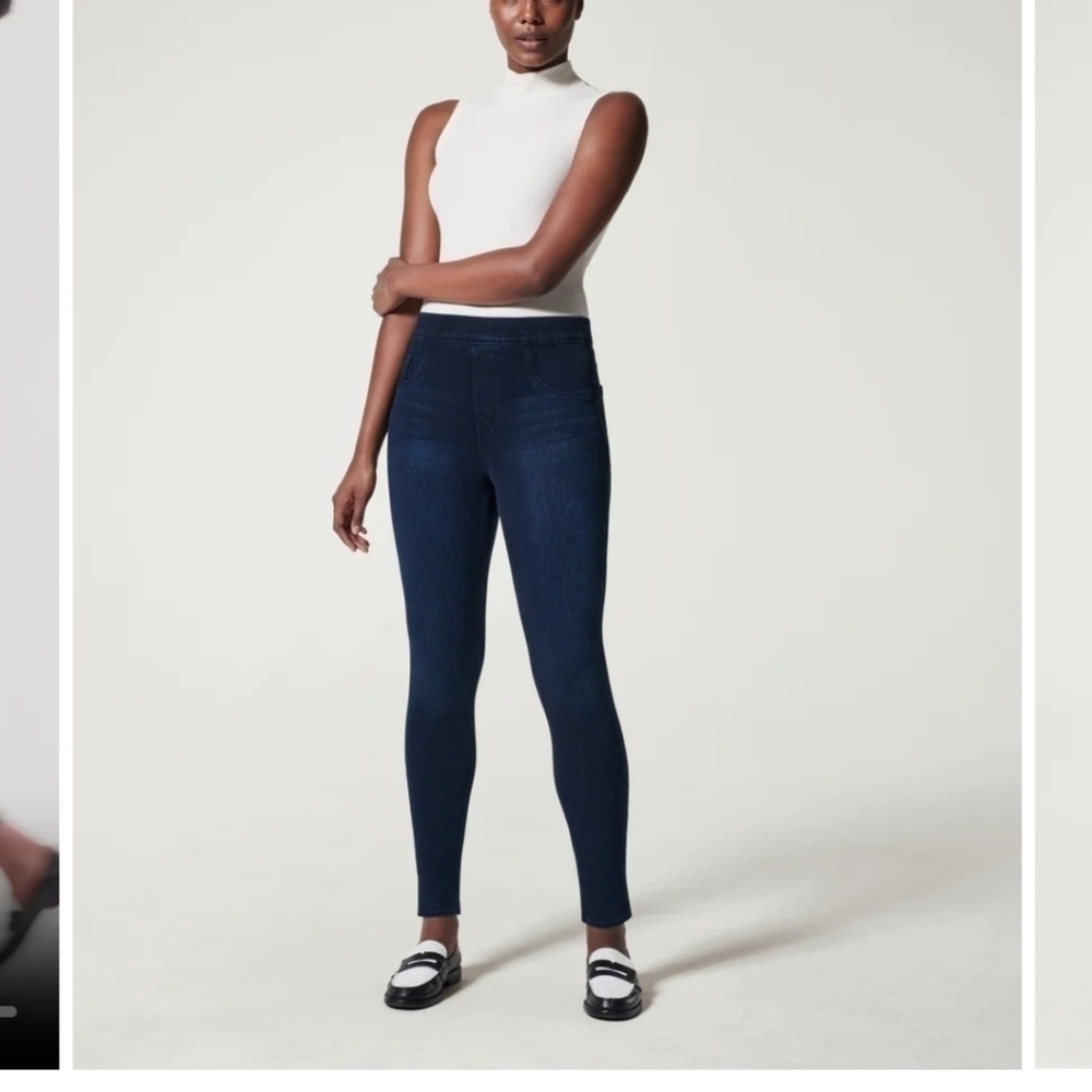 SPANX Jean-ish Ankle Leggings in Twilight Rinse, sz 3X